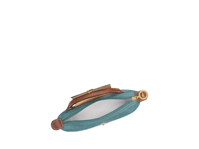 Longchamp Longchamp Le Pliage Original Pouch With Handle In Recycled Canvas With Gold Hardware Eucalyptus - view 4