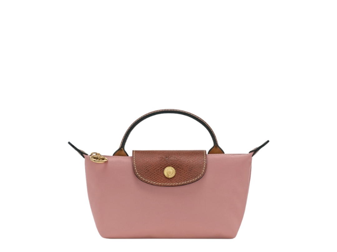 Longchamp Longchamp Le Pliage Original Pouch With Handle Pink Tea