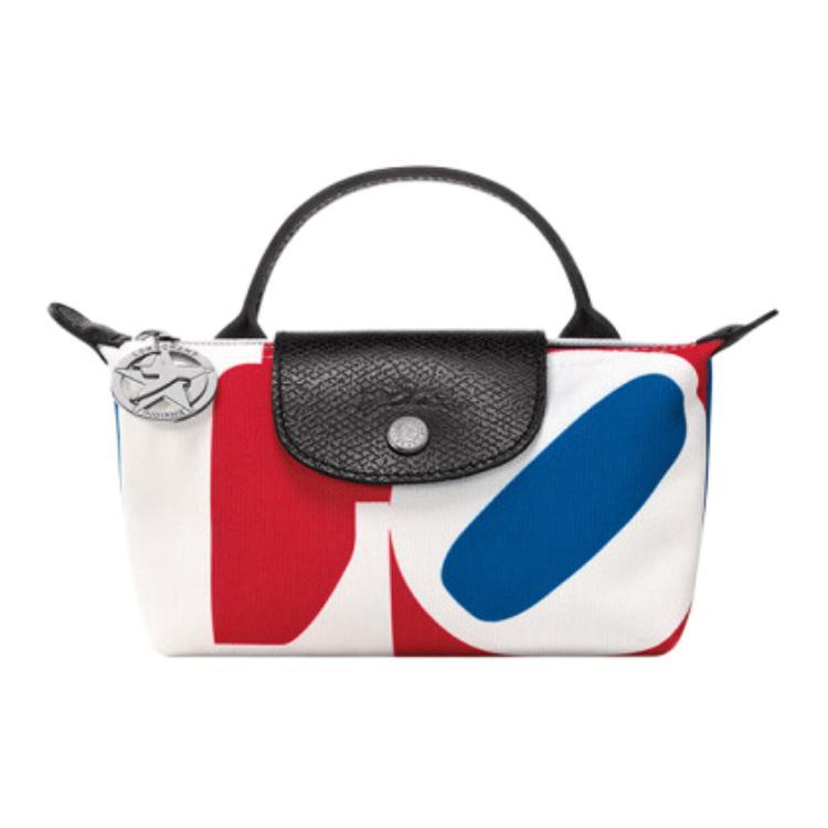 Longchamp Longchamp ROBERT INDIANA Collaboration Fabric Dumpling Bag Handbag Mini Women's White