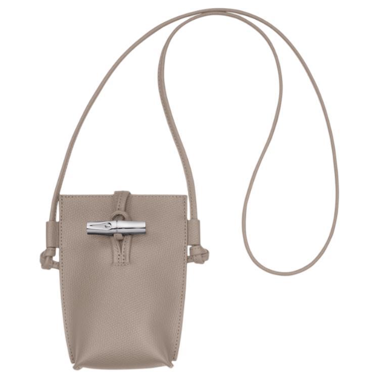Longchamp Longchamp Le Roseau Cow Leather Cell Phone Pouch Women's Brown Mud
