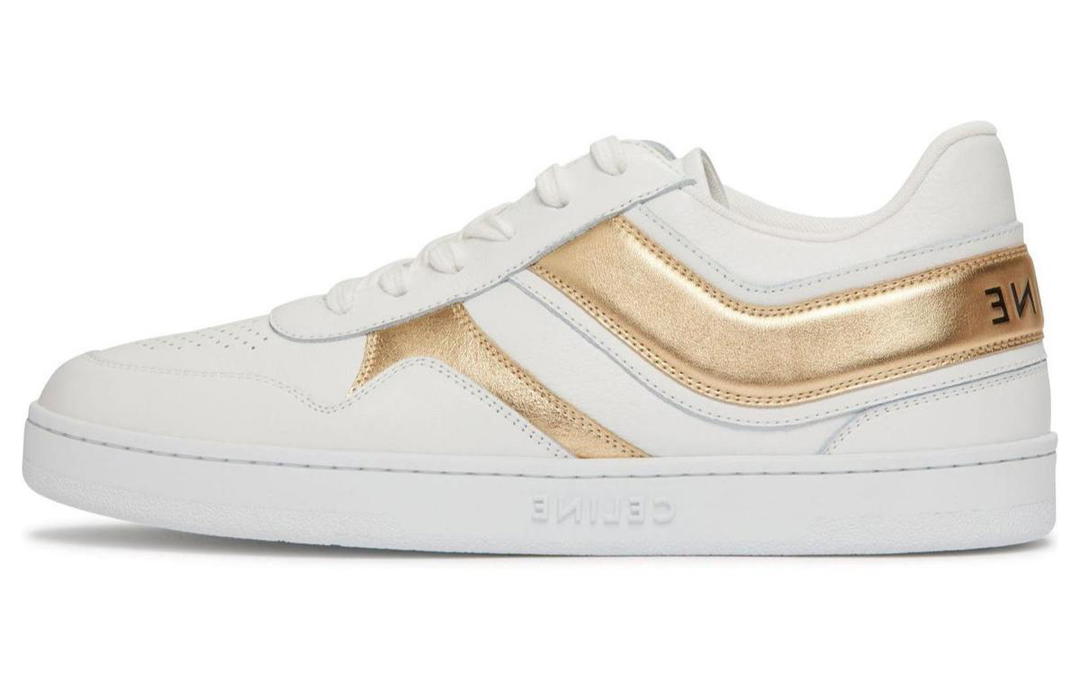Celine Celine Low-Top Stylish Skateboarding Shoes Women's White Gold