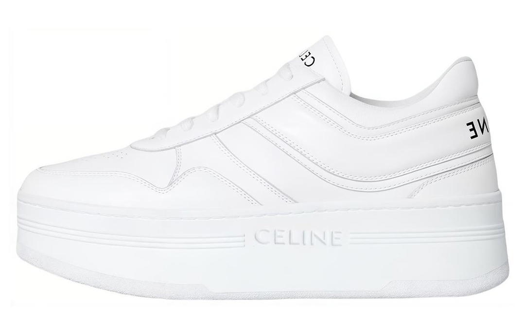 Celine CELINE Block Low Top Athletic Shoes Women's White