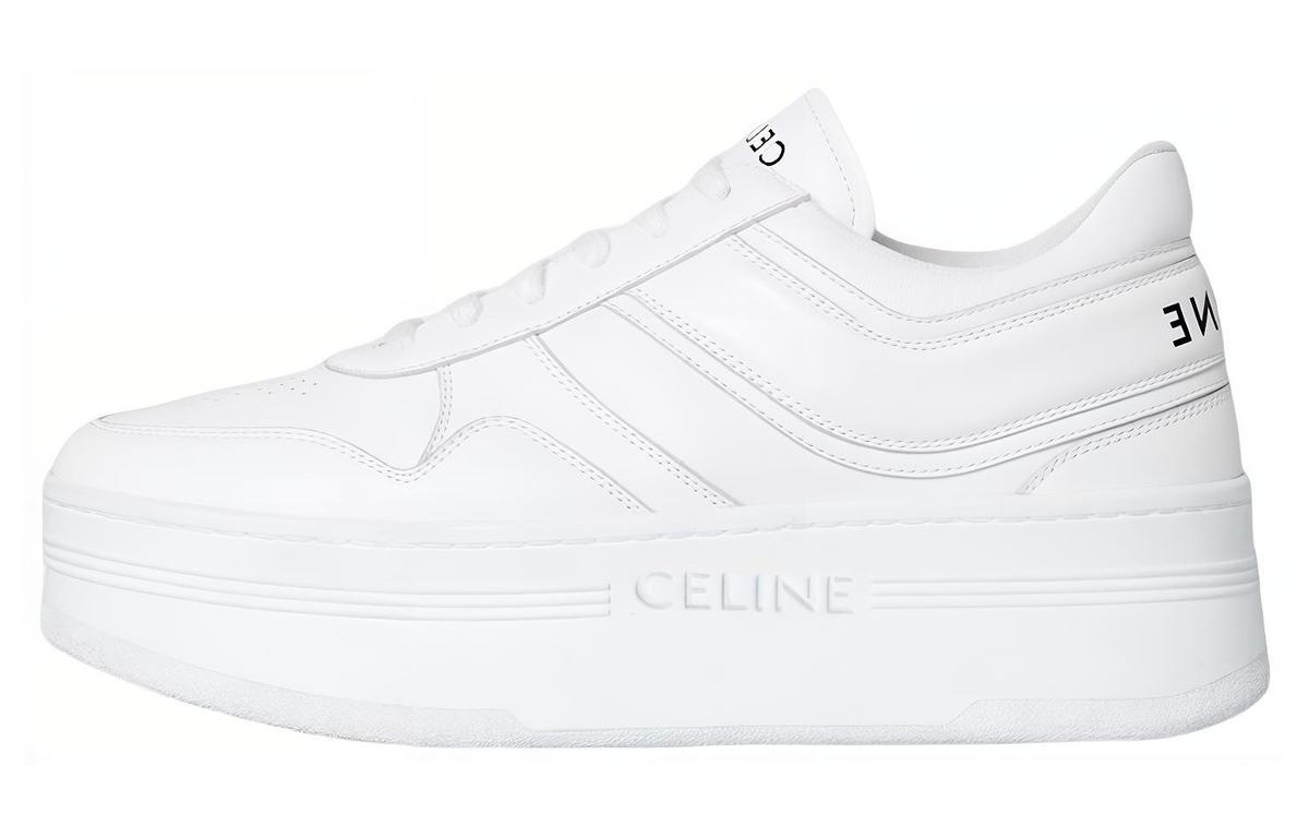 Celine CELINE Block Low Top Athletic Shoes Women's White