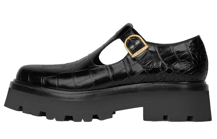 Celine CELINE Triomphe Platform Shoes Women's Black
