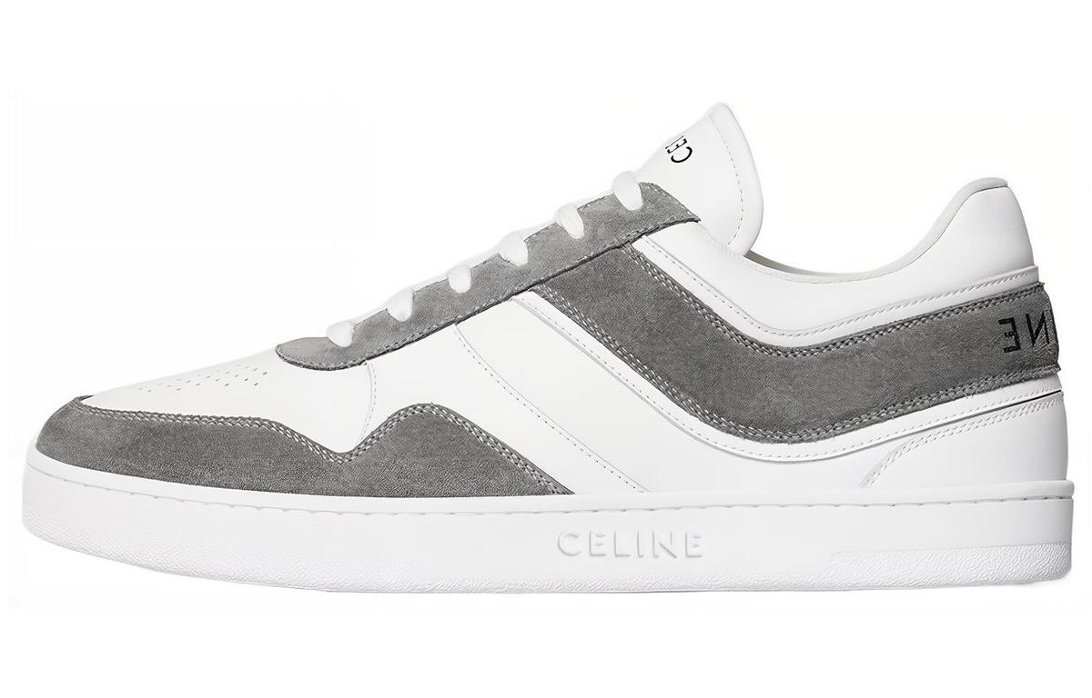 Celine CELINE Trainer Wear-Resistant Low-Top Skateboard Shoes Men's White Gray
