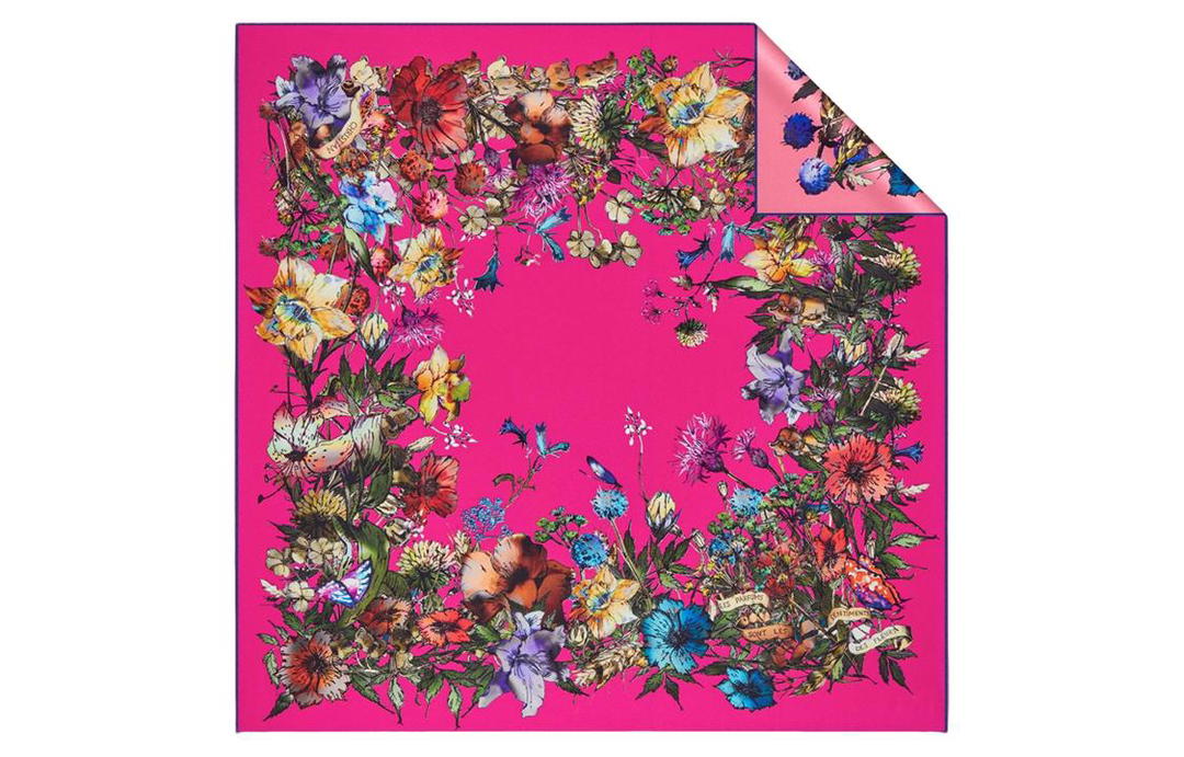 Dior Dior Miss Dior Millefiori Series Silk Scarves Women's Rose Red