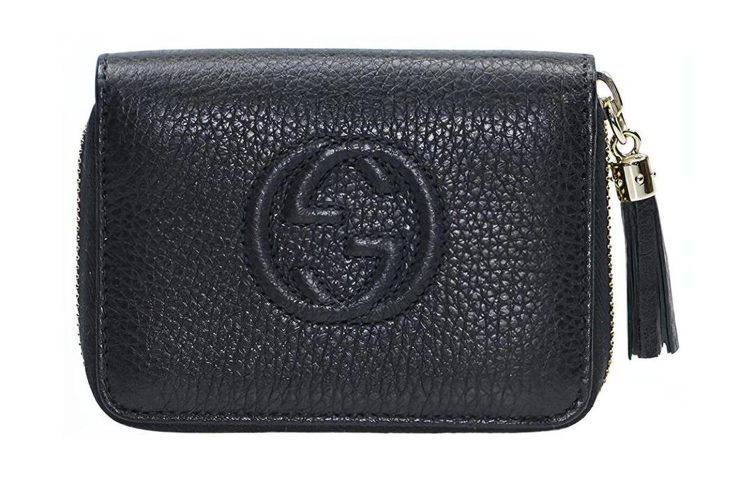 Gucci Gucci Cow Leather Wallet Women's Black