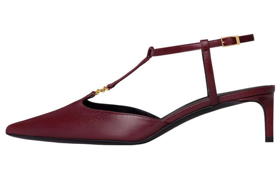 Celine Celine Triomphe KITTEN Slim Heel High Heels 5cm Women's Red