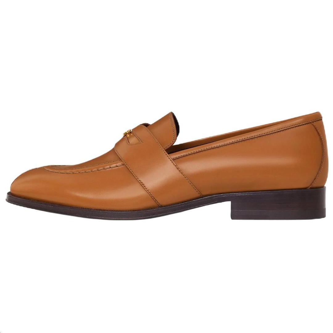 Celine Celine Triomphe Loafers 3cm Women's Camel Brown