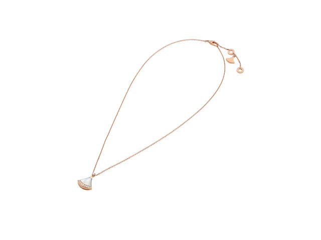 Bvlgari Bvlgari Divas’ Dream Necklace In 18 Kt Rose Gold Pendant Set With One Diamond And Mother-Of-Pearl Rose Gold - view 2