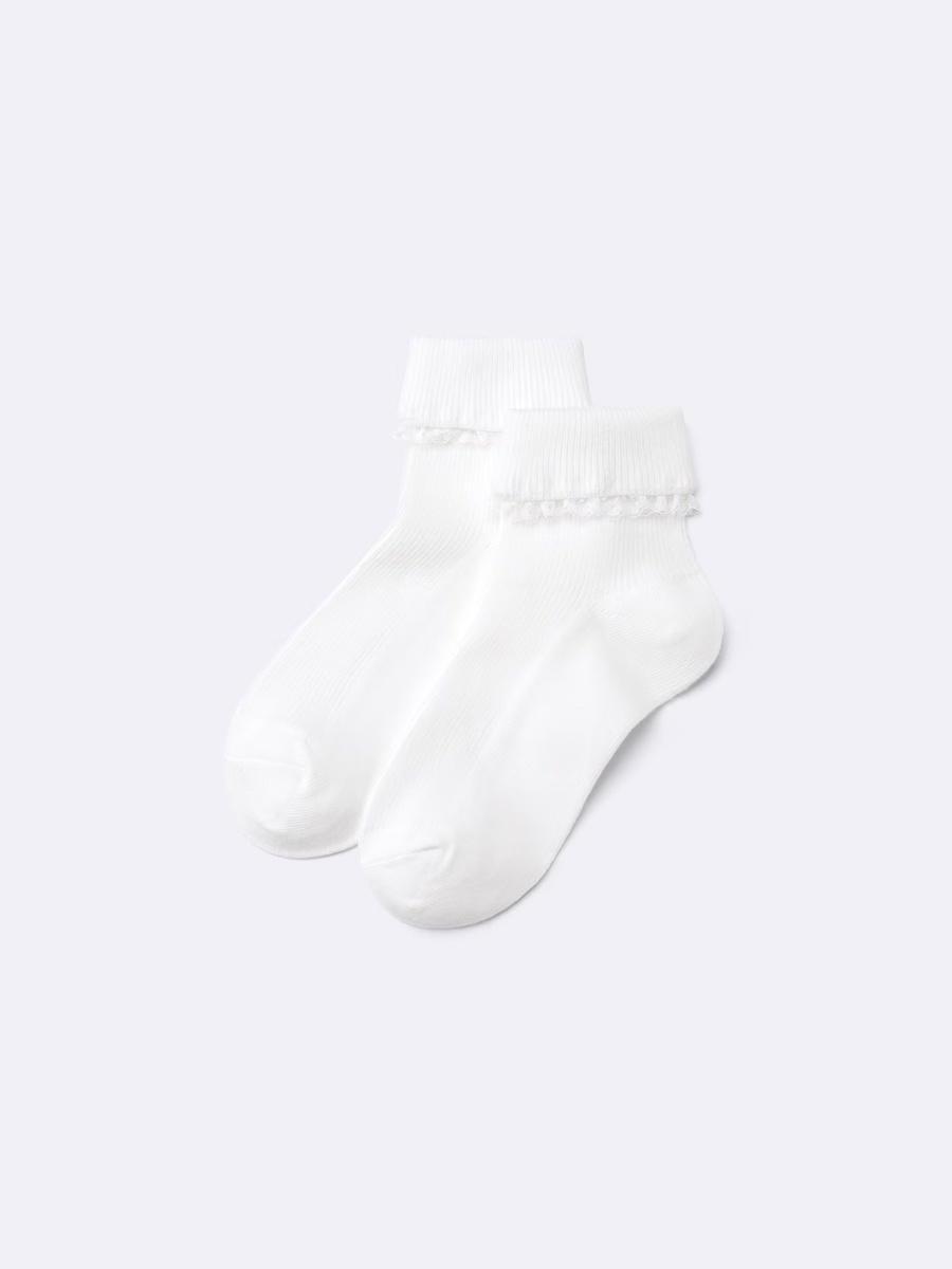 GU GU Ankle Socks Frill Off White