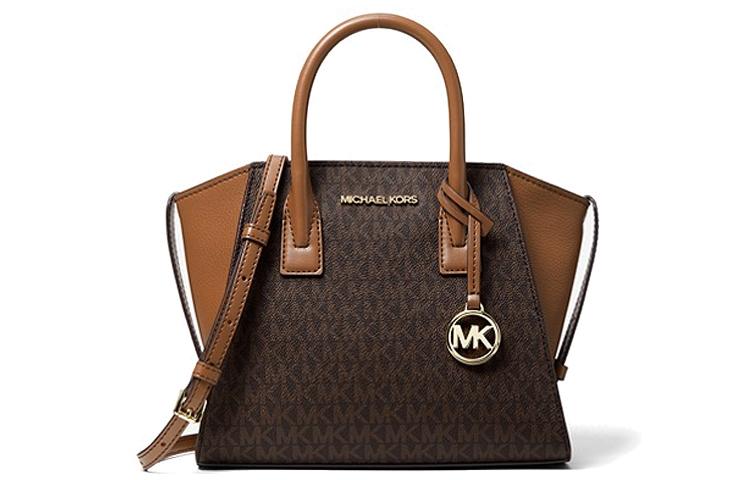 Michael Kors MICHAEL KORS Avril Canvas With Leather Ear Bag Handbag Shoulder Bag Crossbody Bag Small Size Women's Acorn Brown