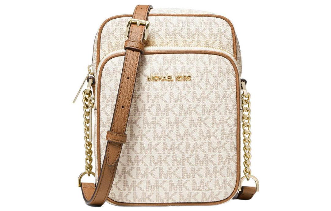 Michael Kors MICHAEL KORS Jet Set Travel Coated Canvas Camera Bag Shoulder Bag Crossbody Bag Medium Size Women's Vanilla White
