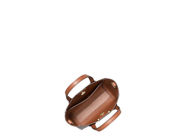Michael Kors Michael Kors Extra-Small Logo Crossbody Bag In Gold Hardware With Brown - view 2