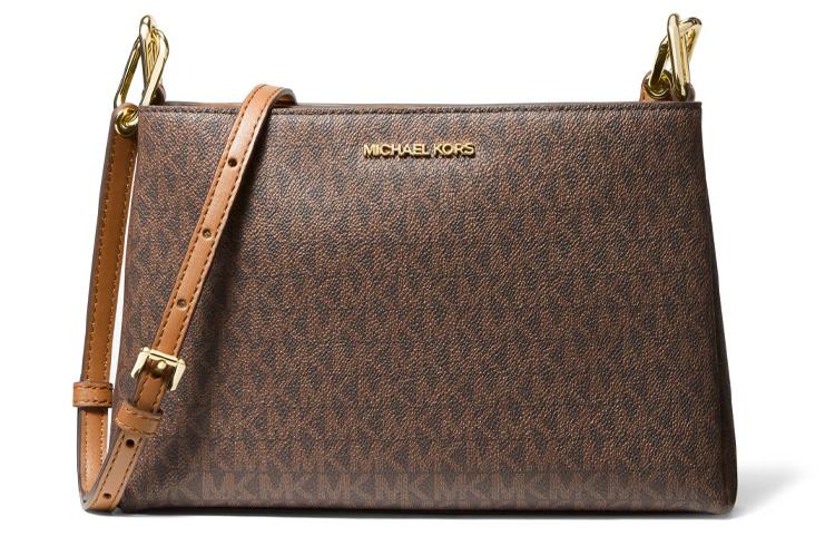Michael Kors MICHAEL KORS Canvas One Shoulder Handbag Crossbody Bag Medium Size Women's Dark Brown