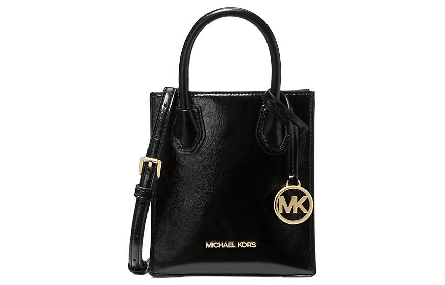 Michael Kors MICHAEL KORS Mercer Patent Leather Portable Crossbody Bag Shoulder Bag Women's Black