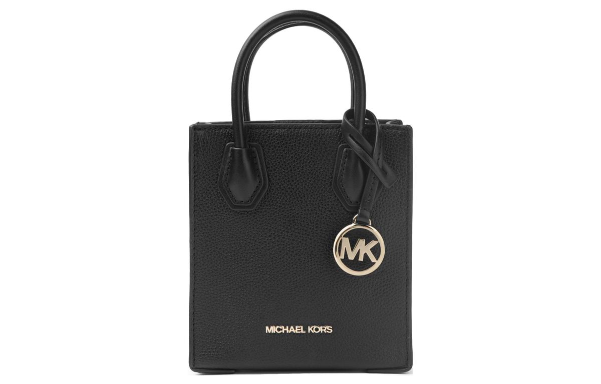 Michael Kors MICHAEL KORS Mercer Cow Leather Trunk Bag Sheet Music Bag Shoulder Bag Crossbody Bag Handbag Extra Small Women's Black
