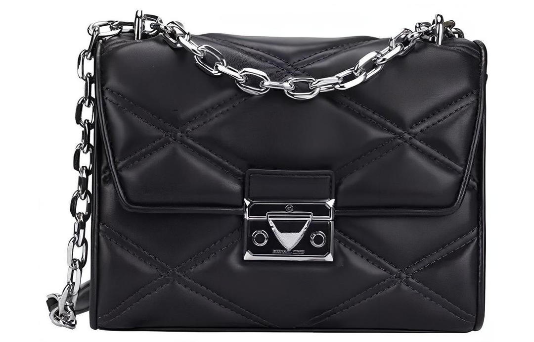 Michael Kors MICHAEL KORS Cow Leather Chain Bag Crossbody Handbag Shoulder Bag Regular Women's Black