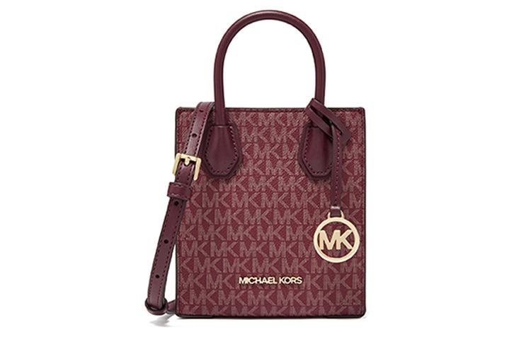 Michael Kors MICHAEL KORS Mercer Artificial Leather Tote Bag Shopping Bag Trunk Bag One Shoulder Handbag Mini Women's Burgundy