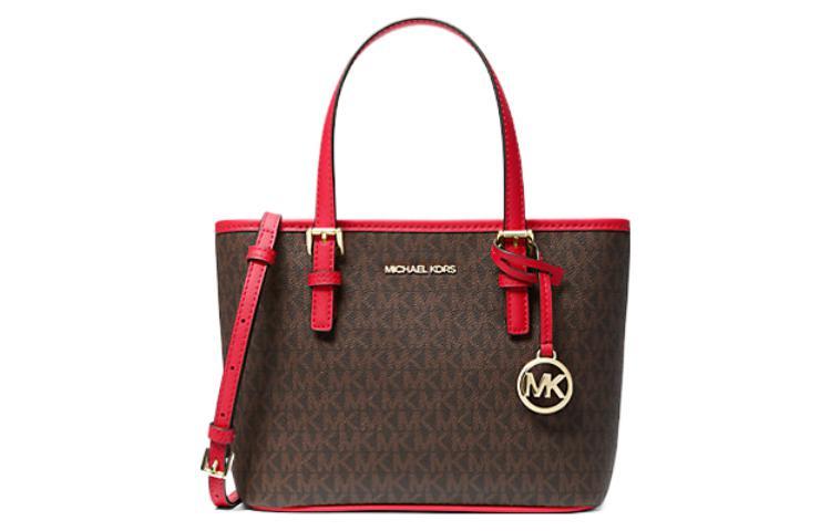 Michael Kors MICHAEL KORS Jet Set Canvas Tote Bag Shopping Bag Handbag Shoulder Bag Women's Brown & Red