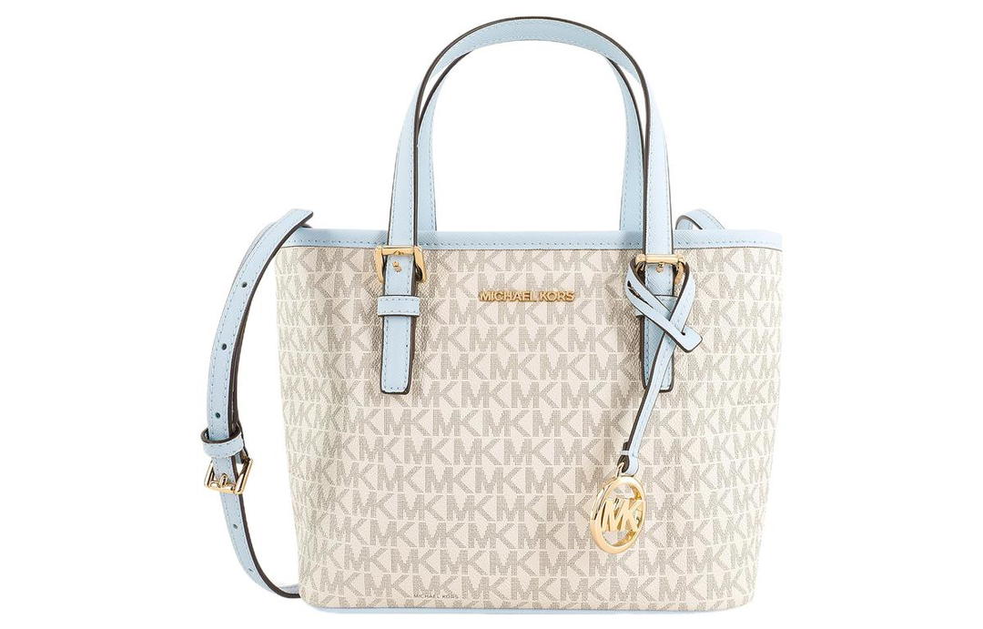 Michael Kors MICHAEL KORS Canvas With Leather One Shoulder Handbags Regular Women's White & Blue
