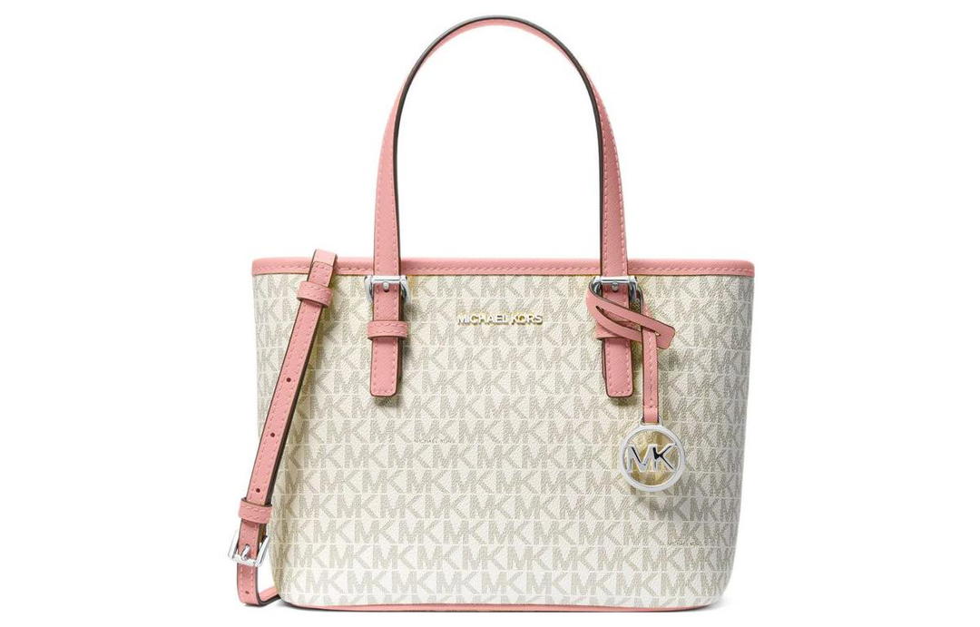 Michael Kors MICHAEL KORS Jet Set Canvas Tote Bag Shopping Bag Handbag Shoulder Bag Crossbody Bag Extra Small Women's White & Pink