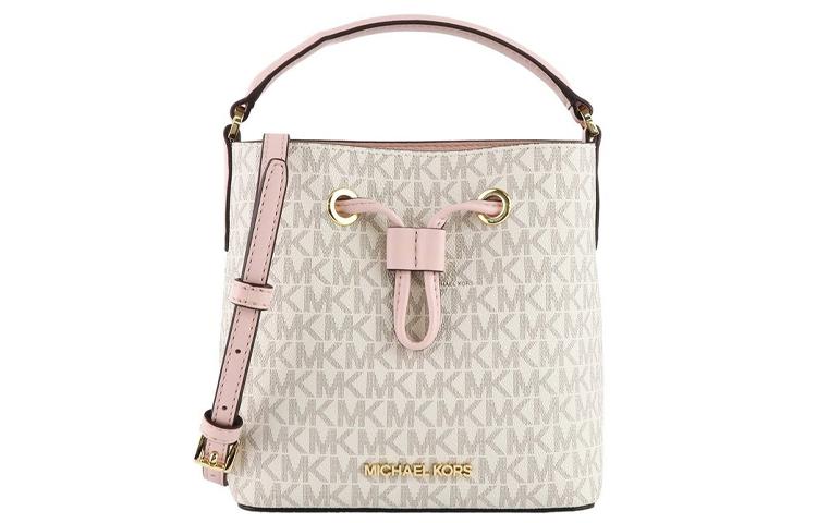 Michael Kors MICHAEL KORS Suri Leather Bucket Bag Handbag Shoulder Bag Crossbody Bag Small Size Women's Vanilla Patch Pink