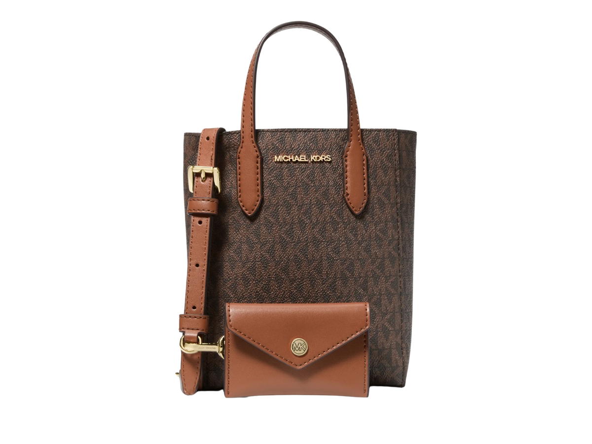 Michael Kors Michael Kors Vincent Extra-Small Logo Crossbody Bag With Card Case Brown