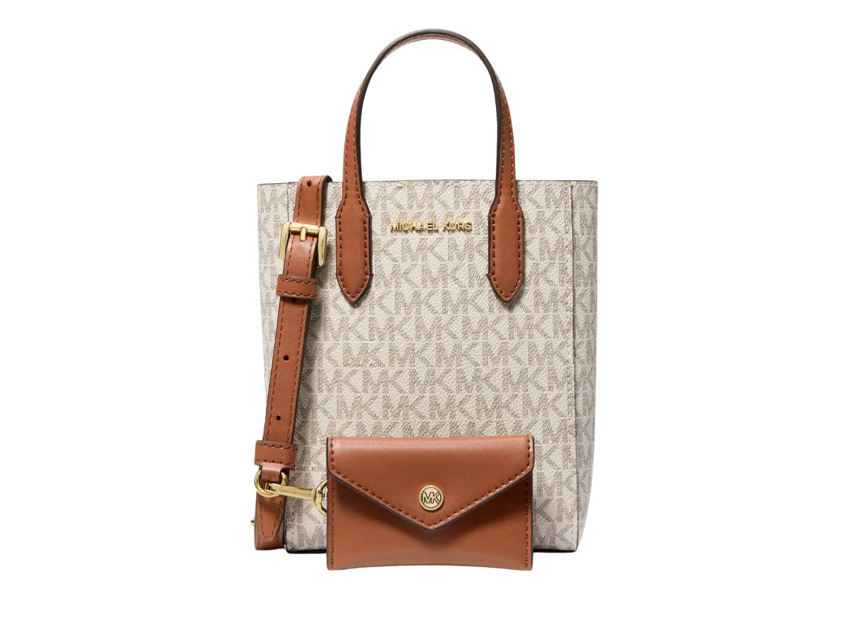 Michael Kors Michael Kors Vincent Extra-Small Logo Crossbody Bag With Card Case Vanilla