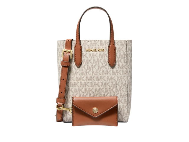 Michael Kors Michael Kors Vincent Extra-Small Logo Crossbody Bag With Card Case Vanilla - view 1