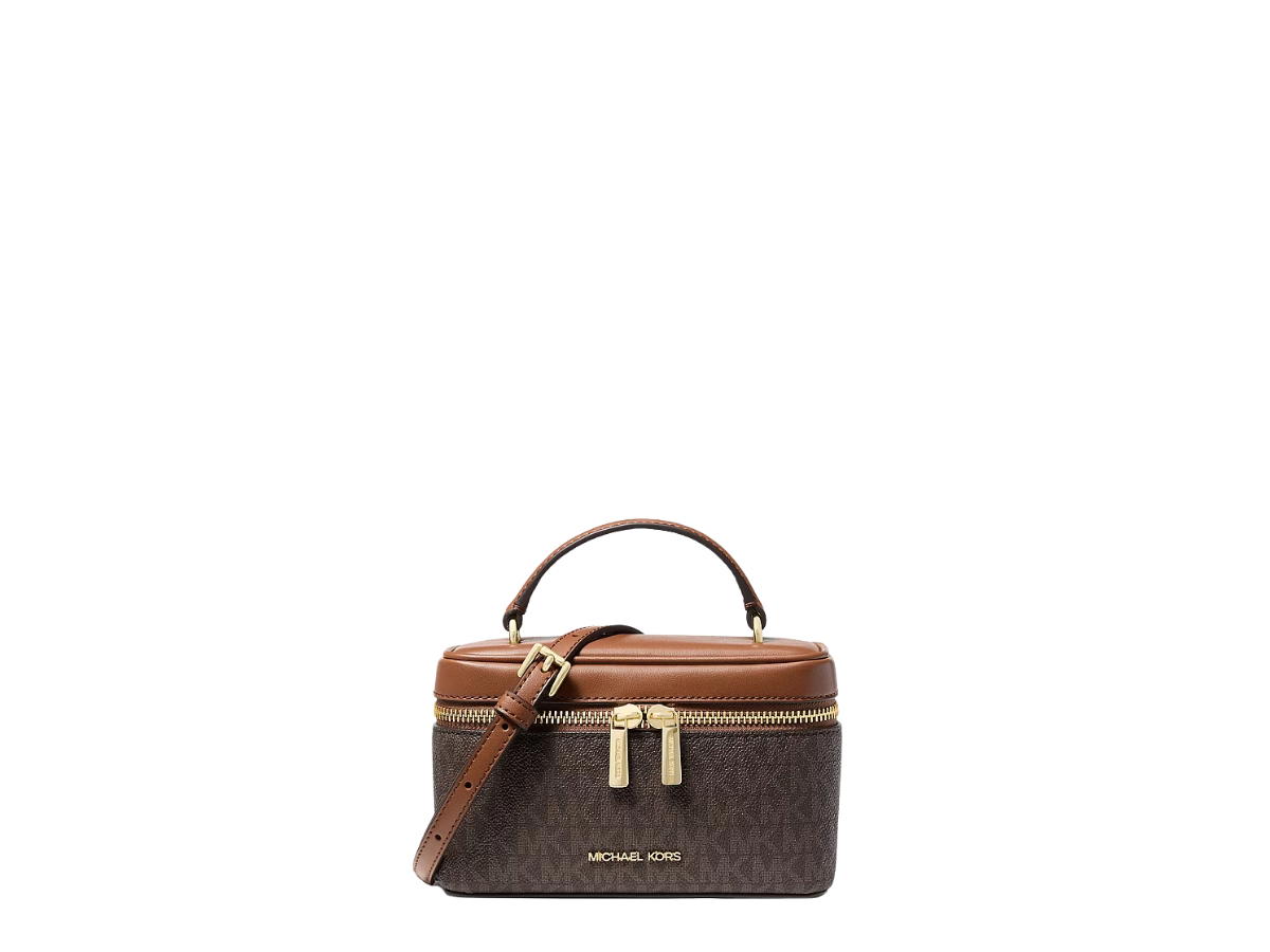 Michael Kors Michael Kors Vivi Small Signature Logo Vanity Crossbody Bag Brown