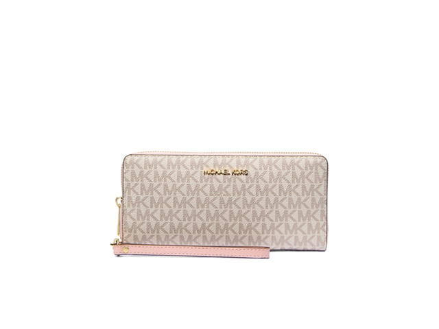 Michael Kors Michael Kors Jet Set Travel Large Logo Continental Wristlet Pink - view 1