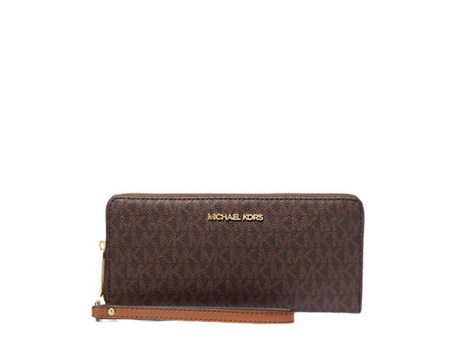 Michael Kors Michael Kors Jet Set Travel Large Logo Continental Wristlet Brown - view 1