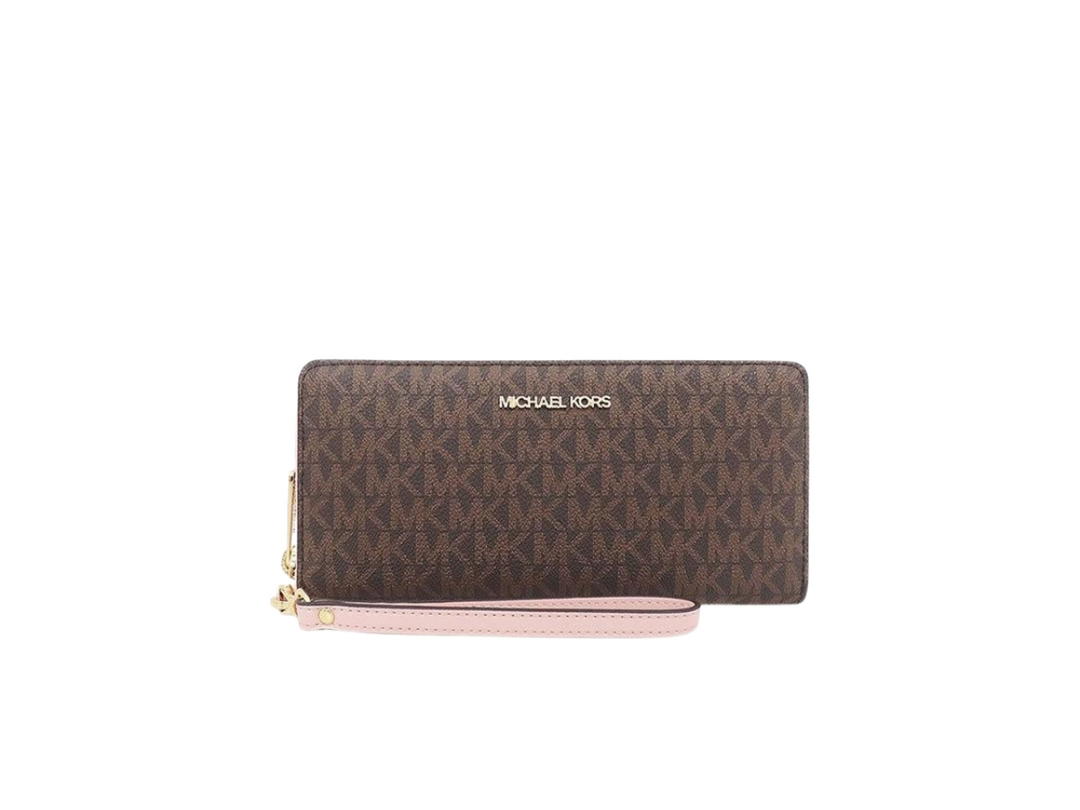 Michael Kors Michael Kors Jet Set Travel Large Logo Continental Wristlet Brown