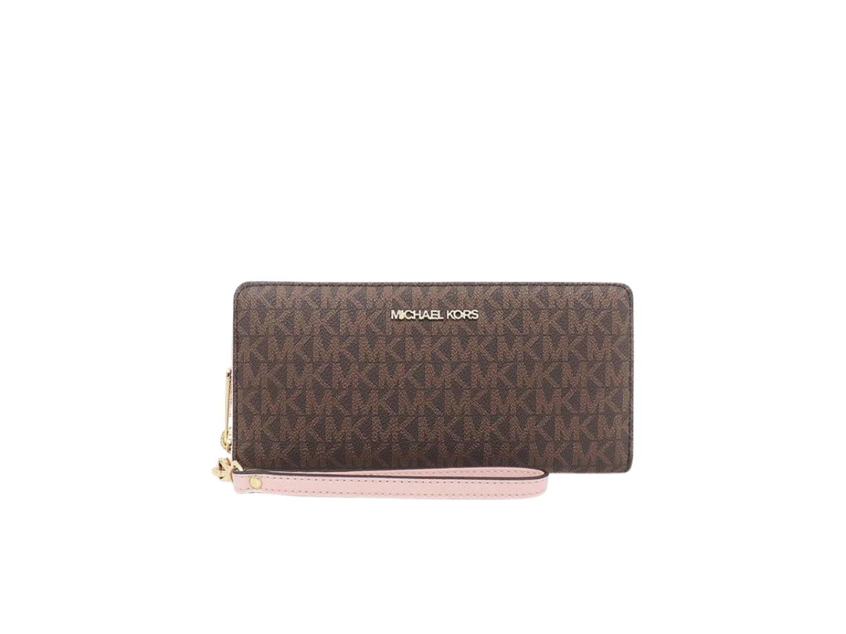 Michael Kors Michael Kors Jet Set Travel Large Logo Continental Wristlet Brown