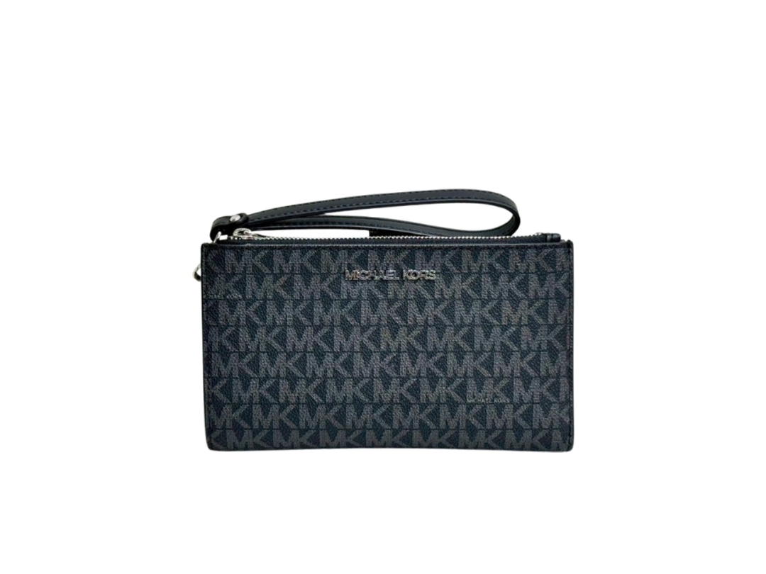 Michael Kors Michael Kors Jet Set Large Leather Smartphone Wristlet Wallet Black