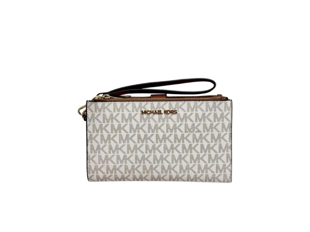 Michael Kors Michael Kors Jet Set Large Leather Smartphone Wristlet Wallet Vanilla