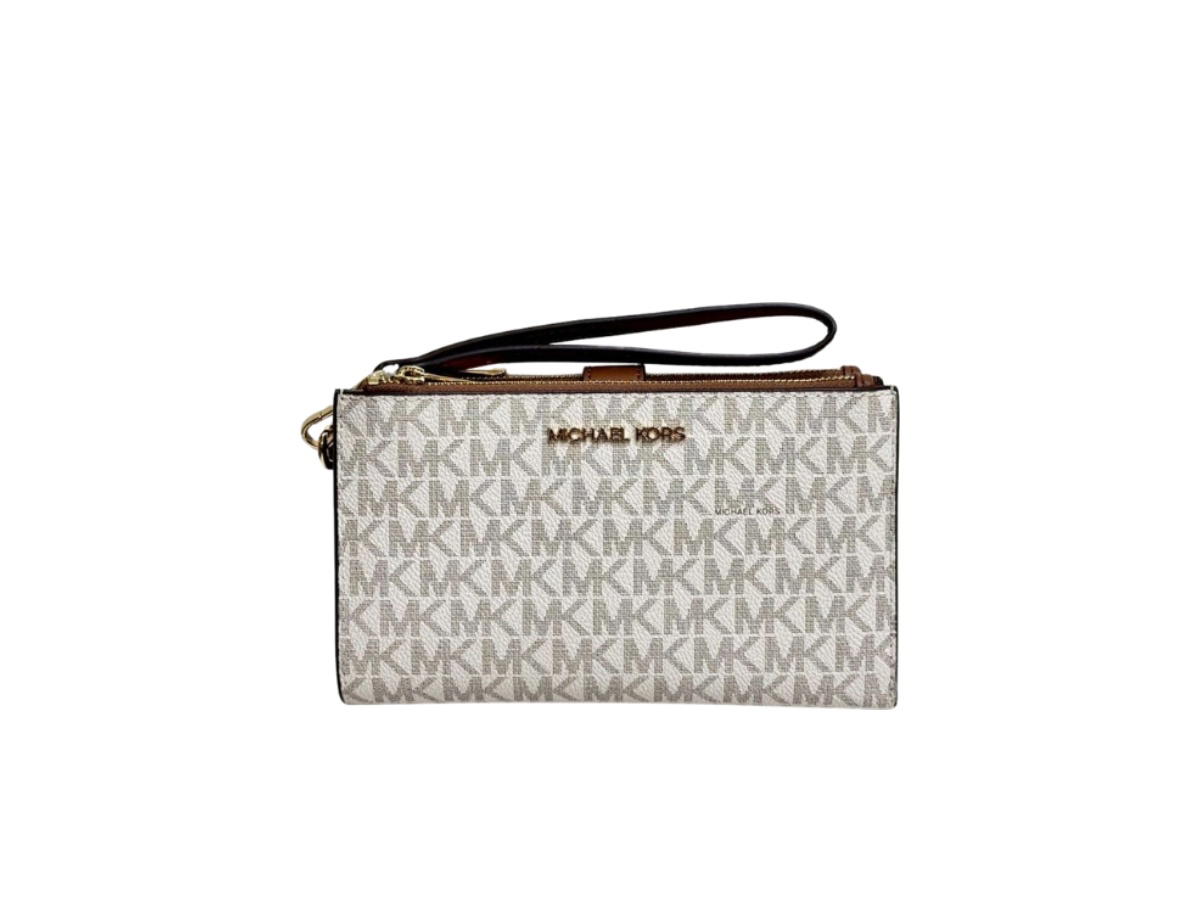 Michael Kors Michael Kors Jet Set Large Leather Smartphone Wristlet Wallet Vanilla