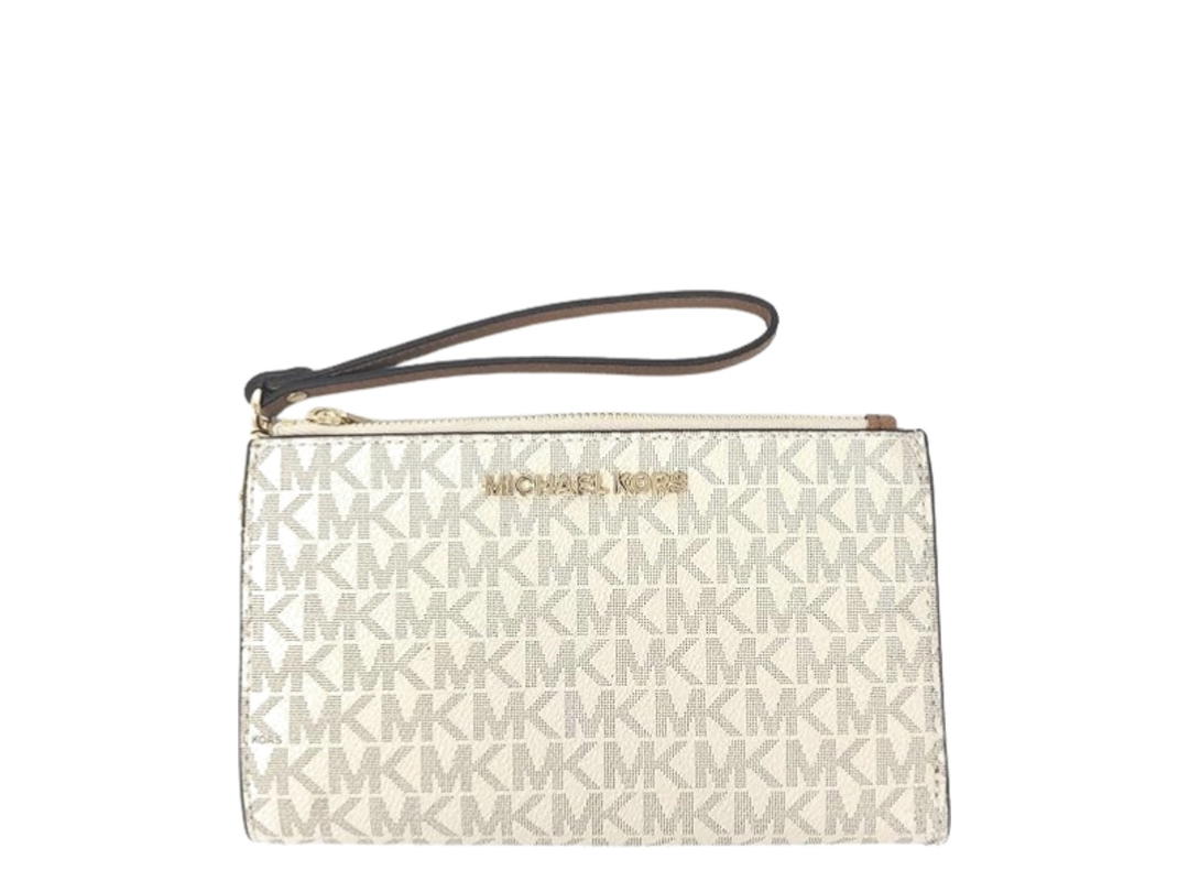 Michael Kors Michael Kors Jet Set Travel Double Zip Wristlet Vanilla