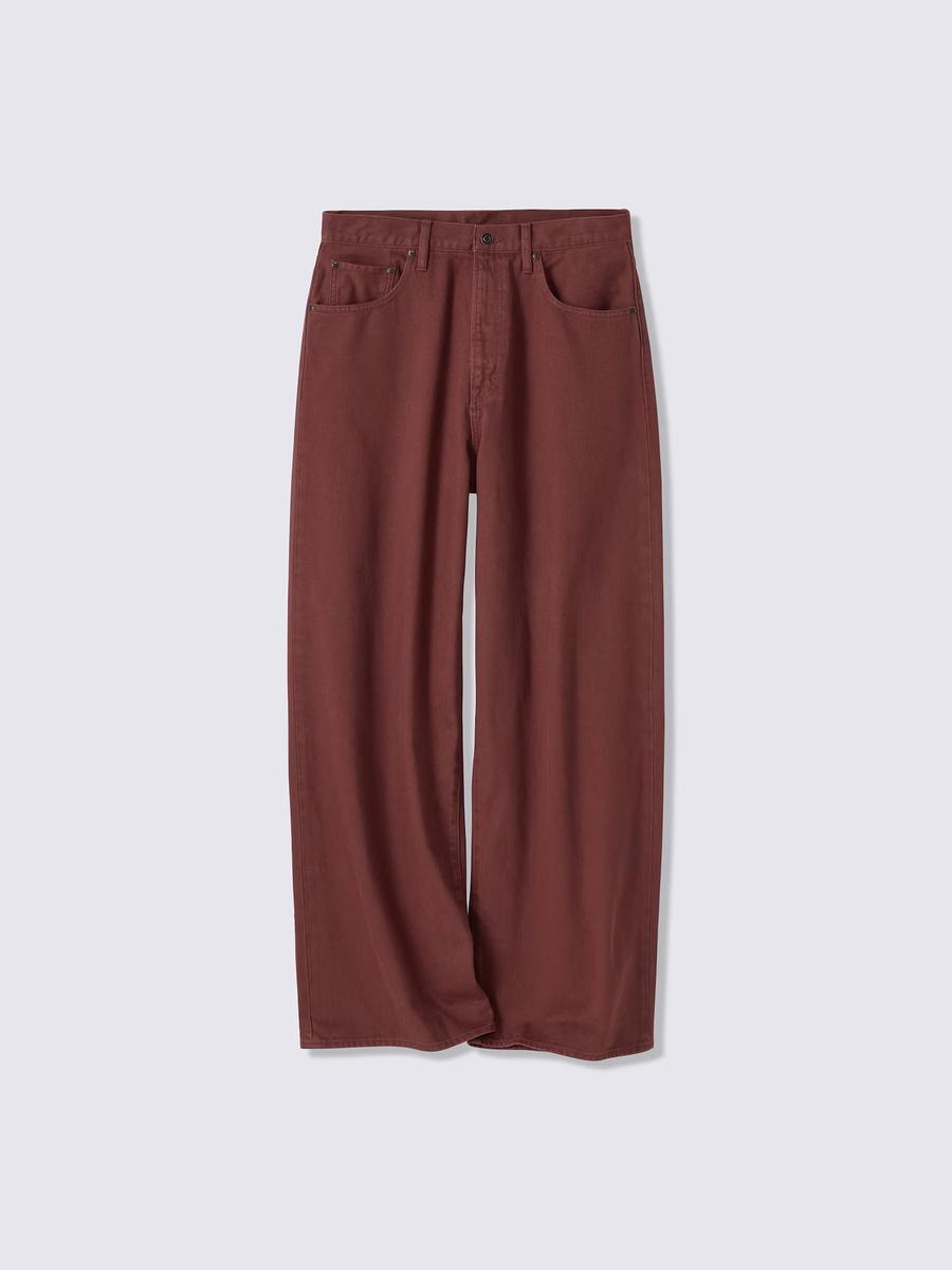 GU GU Super Wide Jeans Long PF Wine