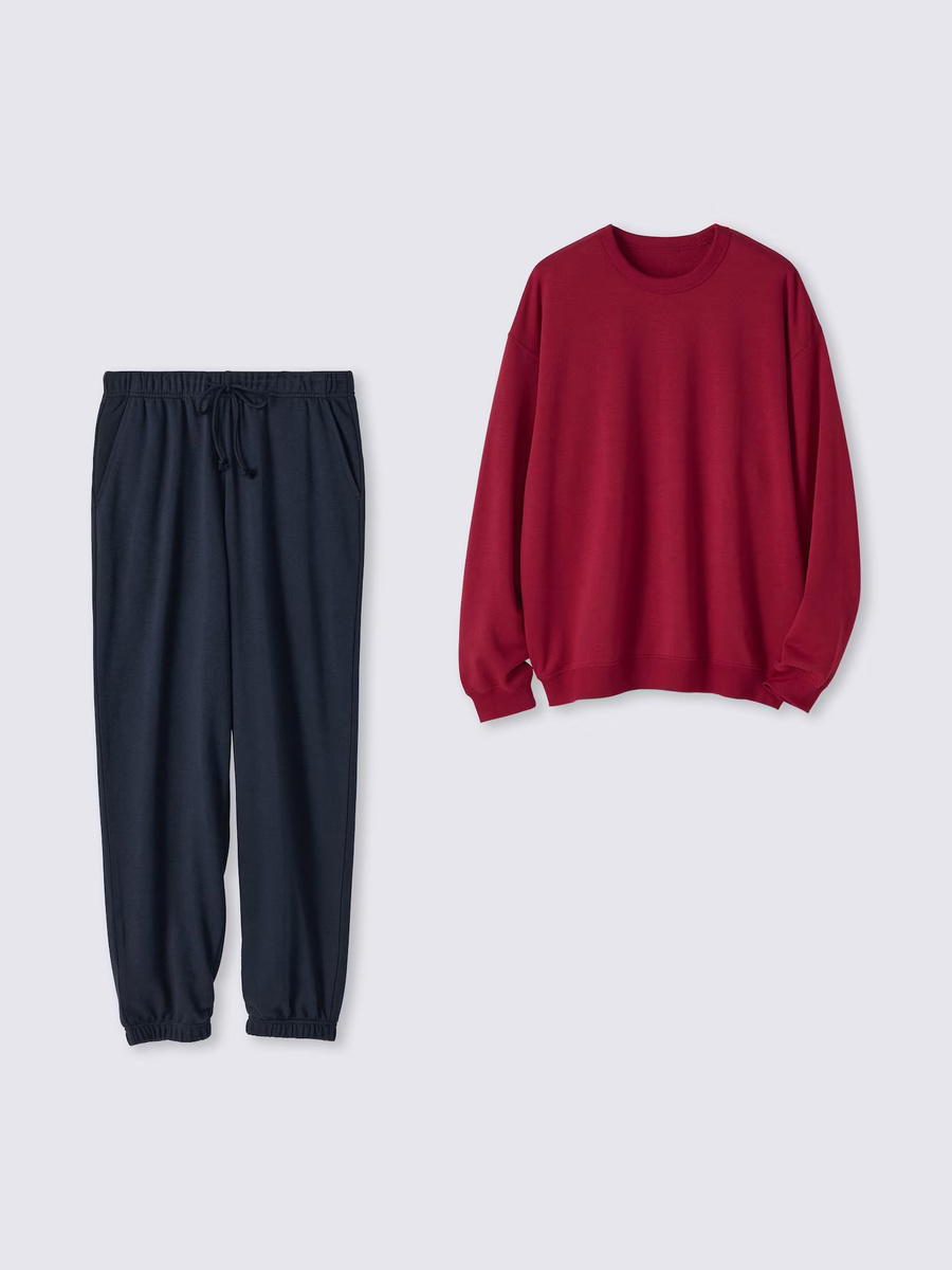 GU GU Sweat Lounge Set Long Wine