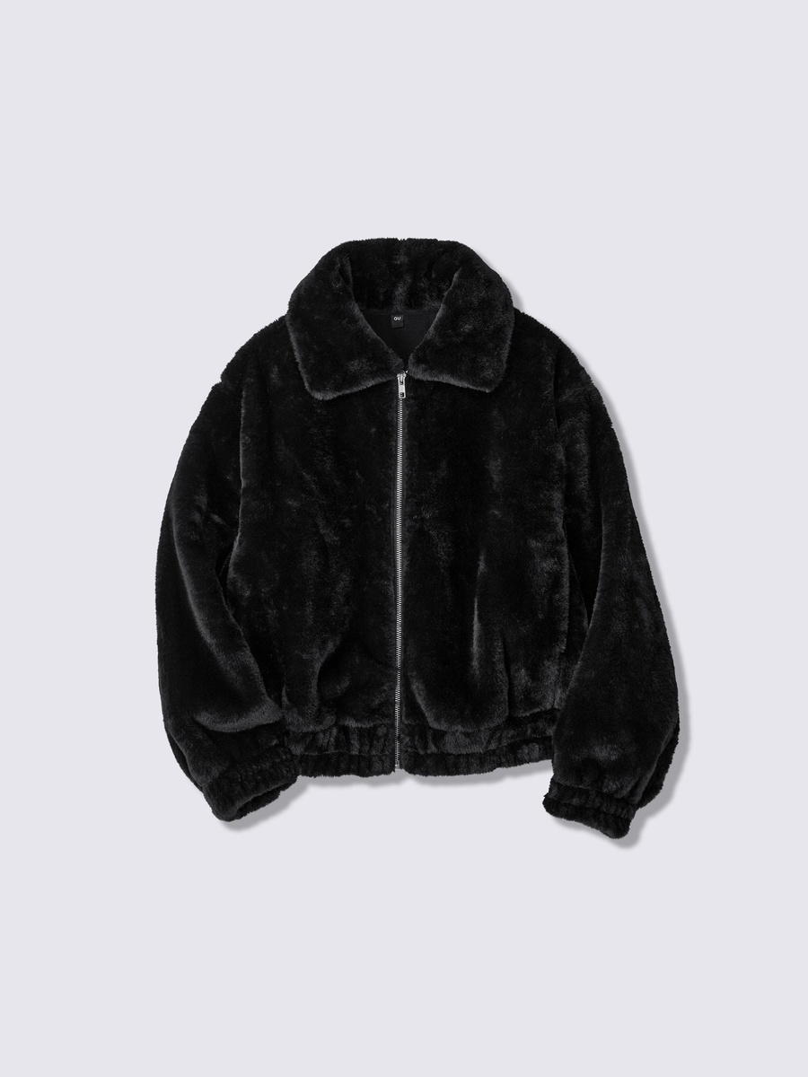 GU GU Fluffy Zip-Up Jacket PF Black (W)