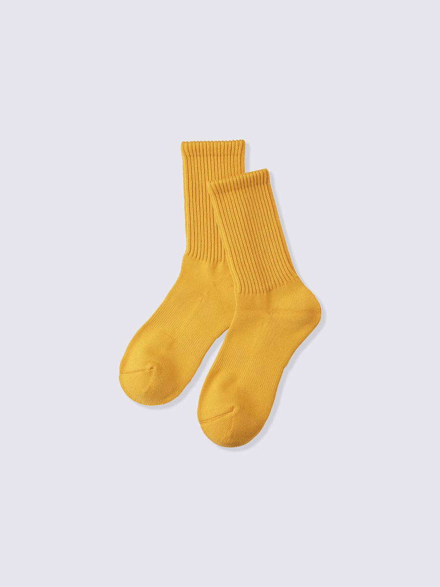 GU GU Warm Ribbed Pile Crew Socks CL Yellow