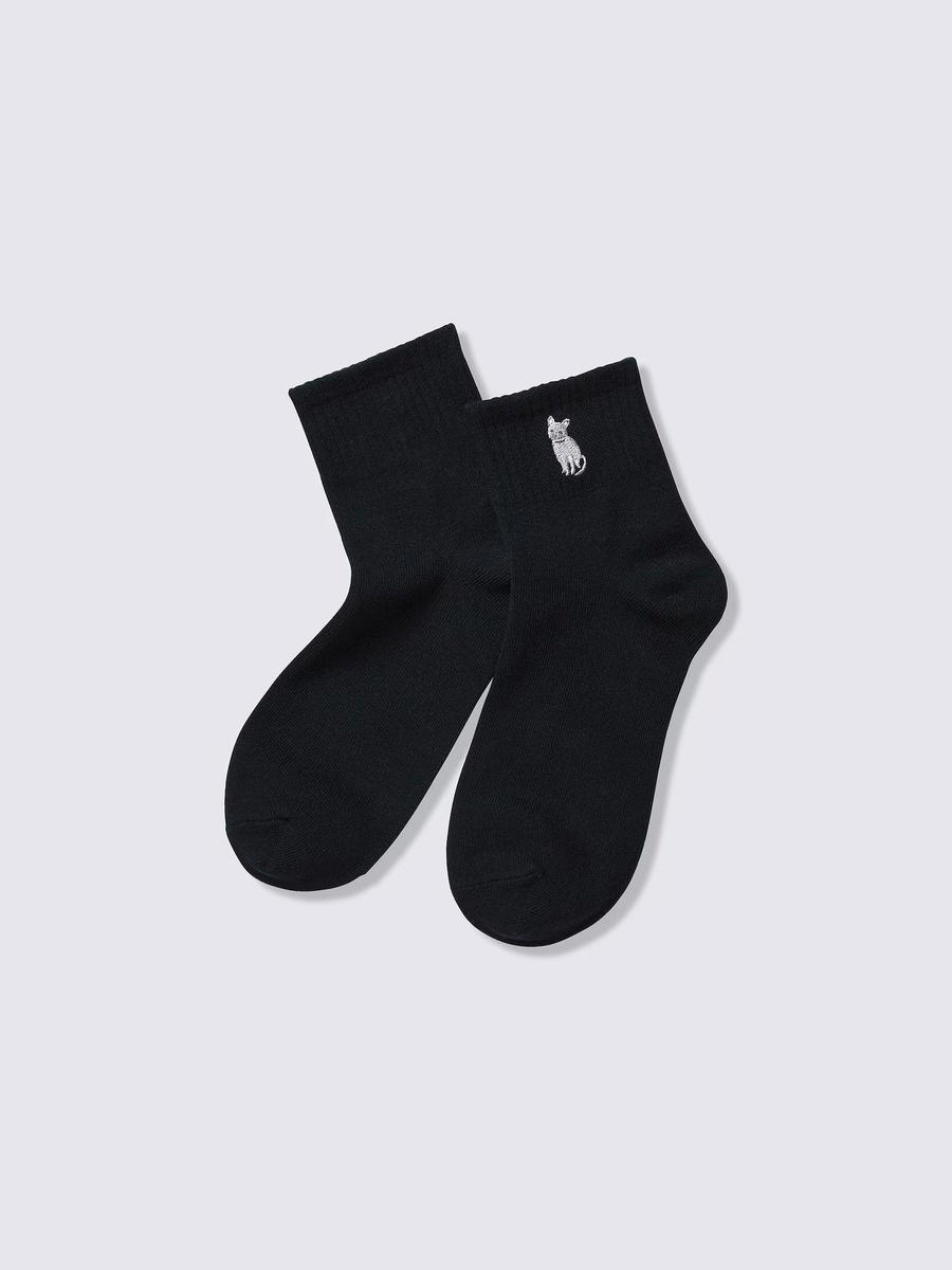 GU GU Ankle Socks Animal PF Black