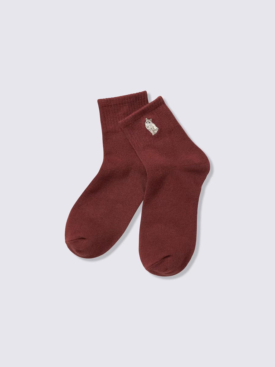 GU GU Ankle Socks Animal PF Wine
