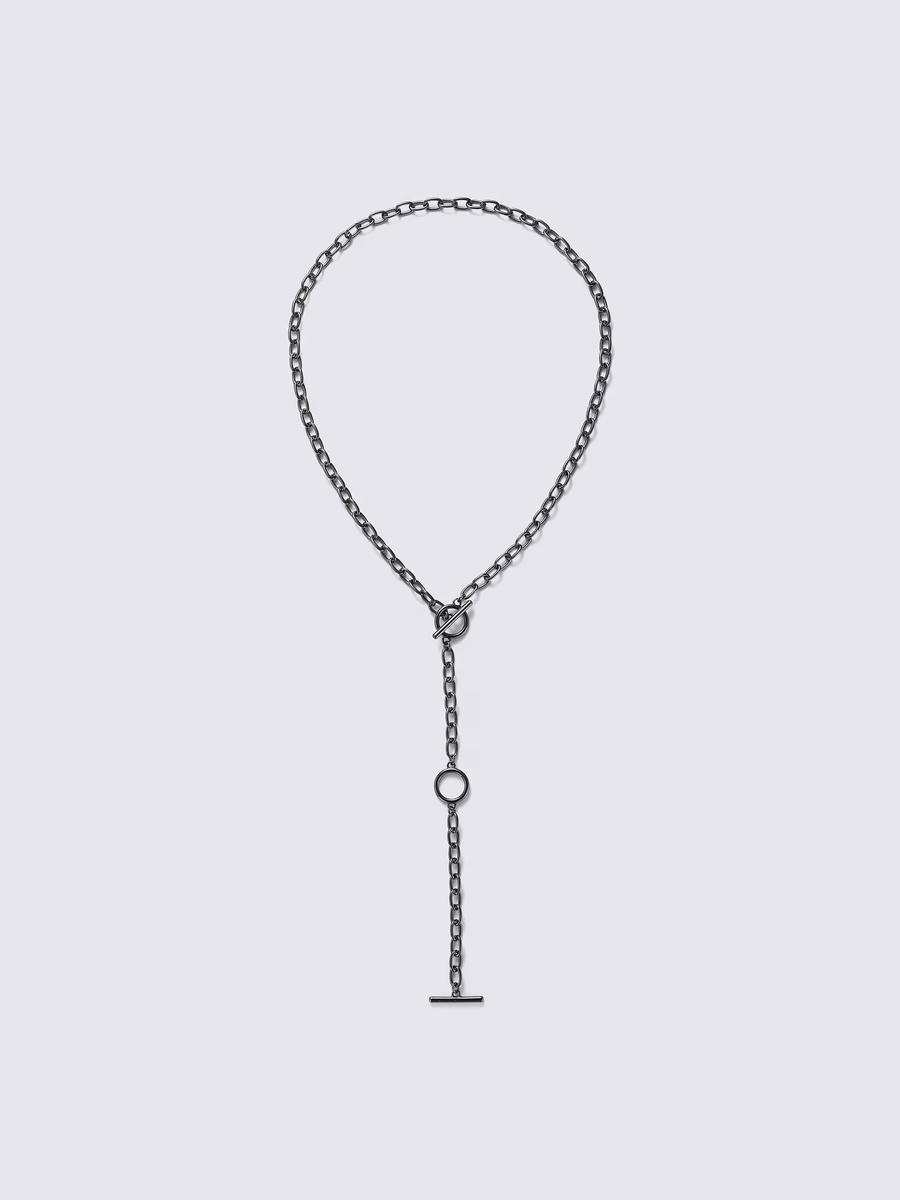 GU GU Chain Circle Necklace MN Black