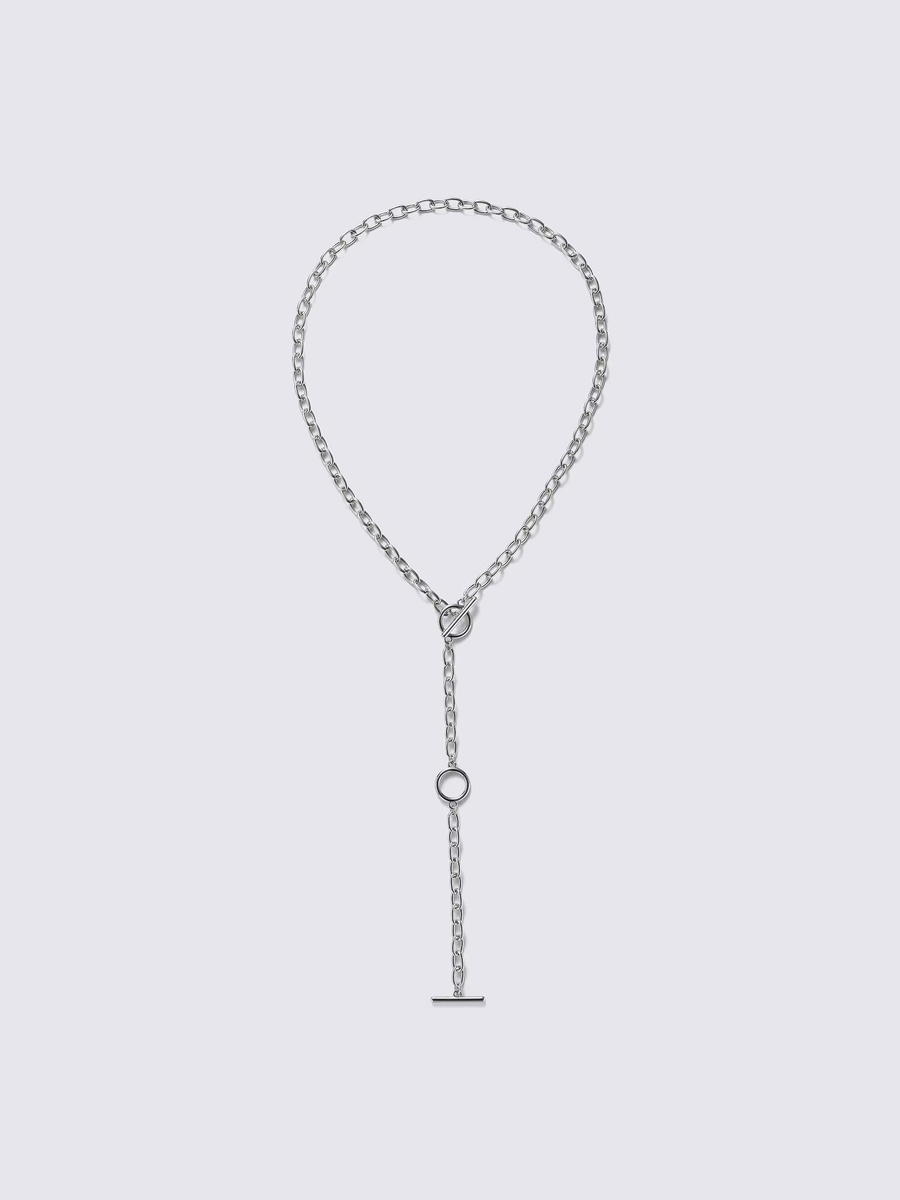 GU GU Chain Circle Necklace MN Silver