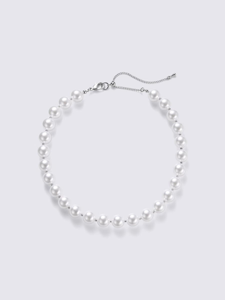 GU GU Imitation Pearl Volume Necklace PF Off White