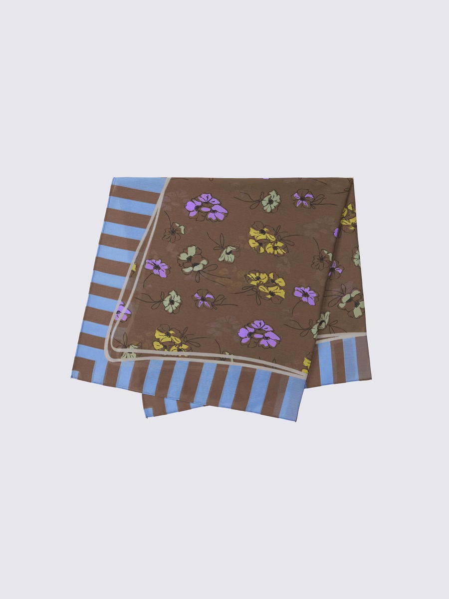 GU GU Flower Scarf PF Brown