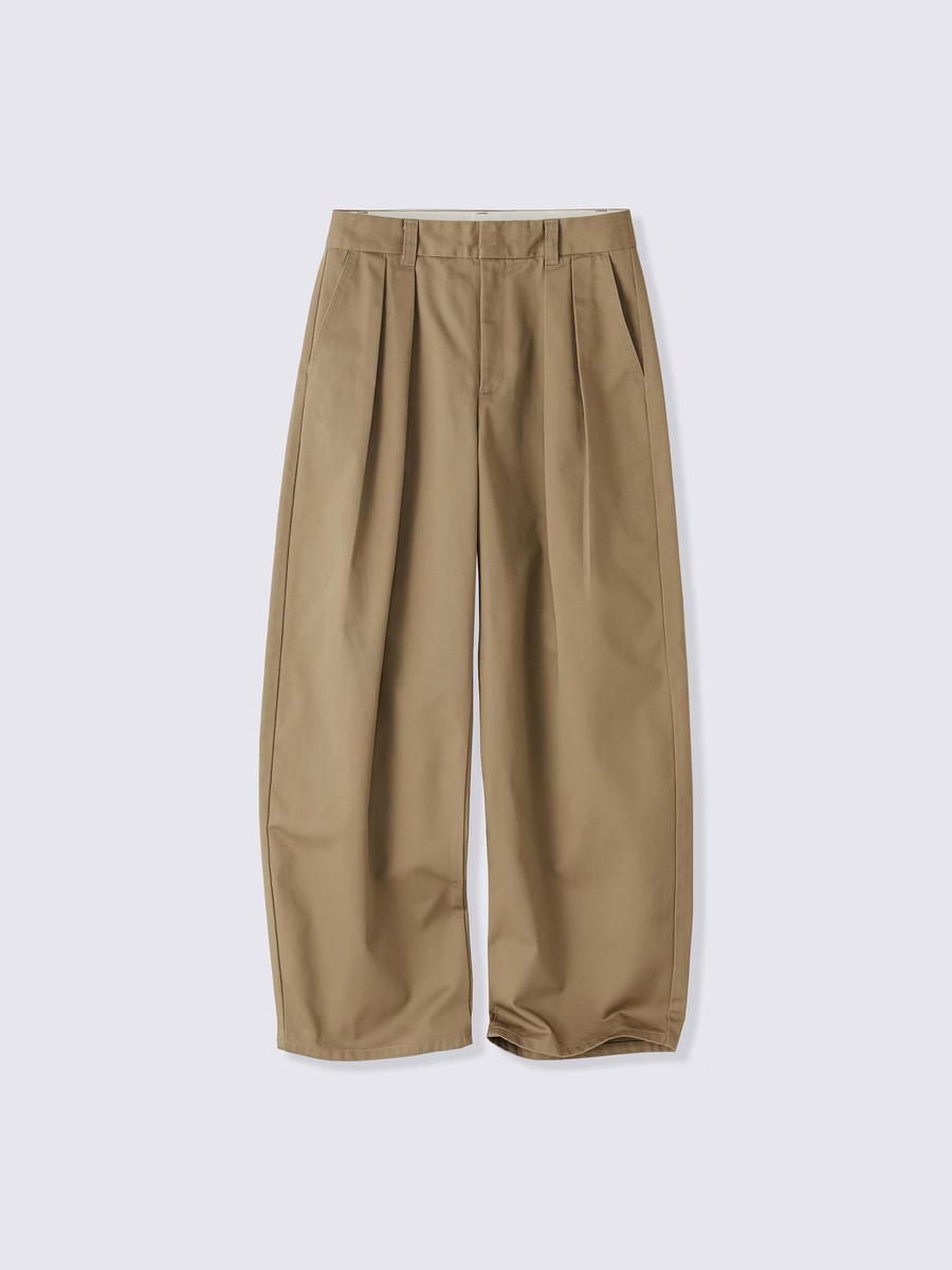 GU GU Chino Pleated Barrel Pants UL Beige